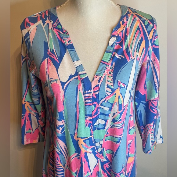 ๐ Lilly Pulitzer Ali Out to Sea Mini Dress. 3/4 length Sleeve Shift Dress. ๐ - Picture 6 of 13
